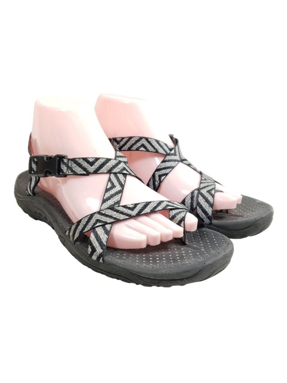 Skechers Womens Size 10 Outdoor Lifestyle Black & Gray Strappy Sandals